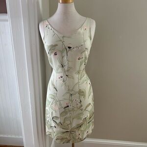Vintage white and green sleeveless dress